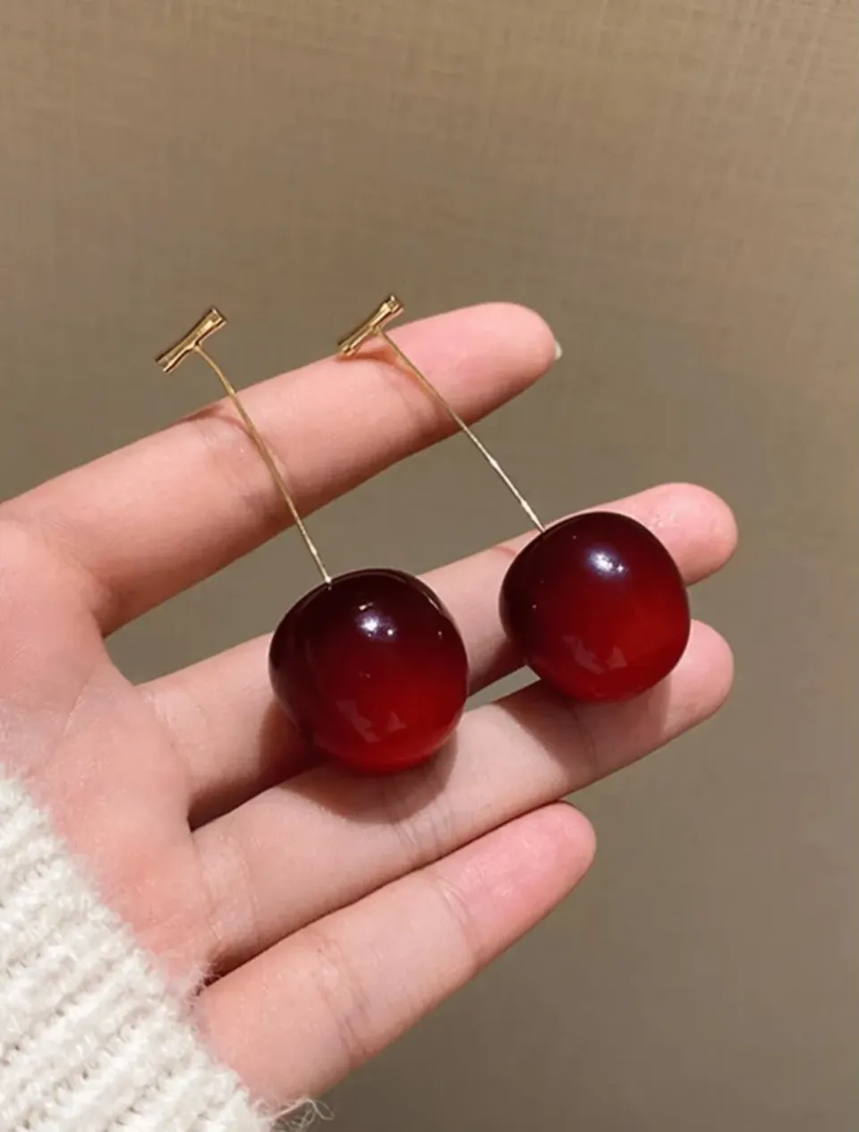 Glossy Cherry Drop Earrings — image 1