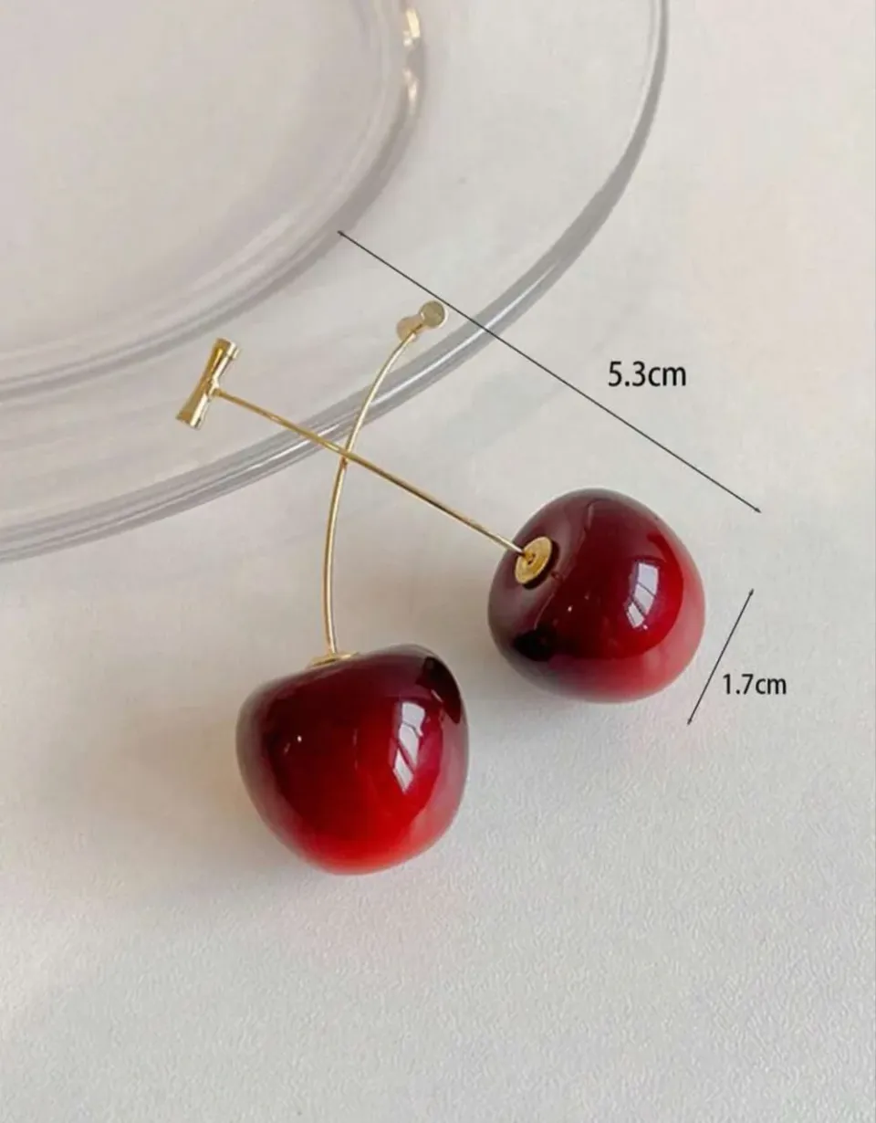 Glossy Cherry Drop Earrings — image 5