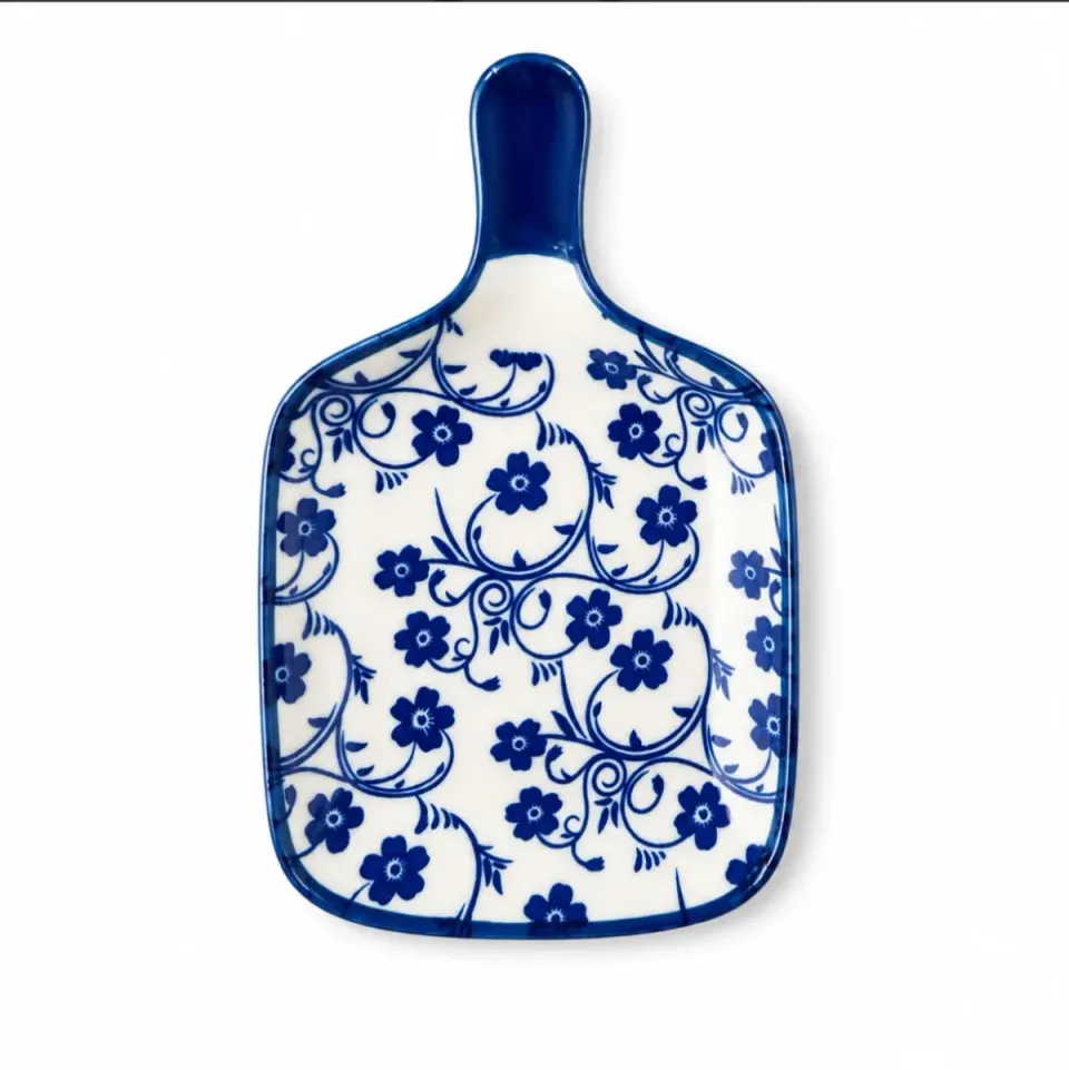 Blue Floral Ceramic Serving Paddle — image 1
