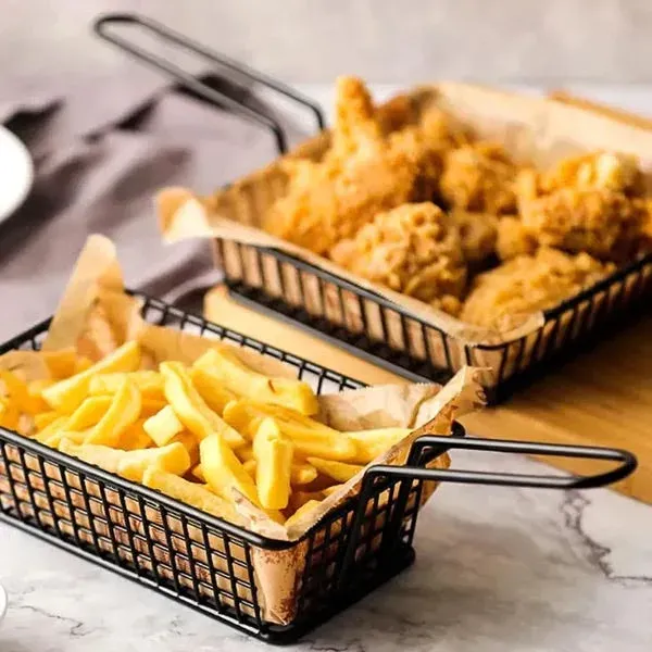 Black Wire Fry Serving Basket — image 1